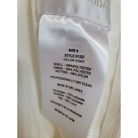 Davids Bridal All-over satin tea-length ball gown W/ wide spaghetti straps SZ 6 - Picture 4 of 6